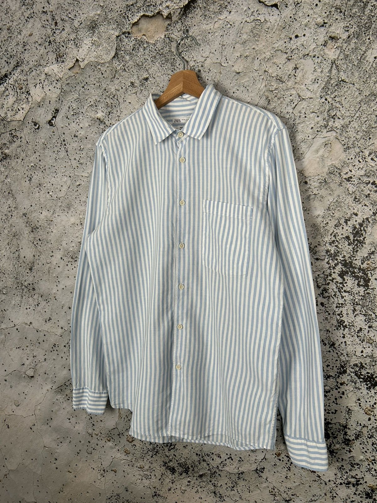 Zara Zara Blue White Stripped Elegant Shirt Streetwear Hype Size US M / EU 48-50 / 2 - 2 Thumbnail