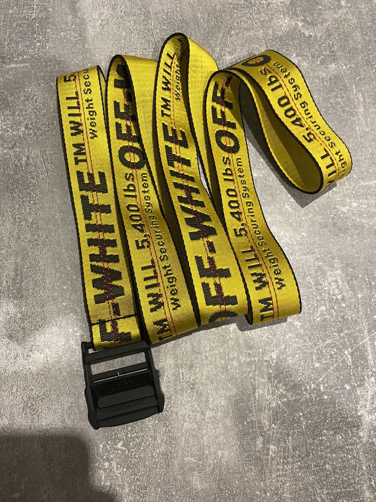 image of Off White Off-White Industrial Belt Yellow Great Condition!, Men's