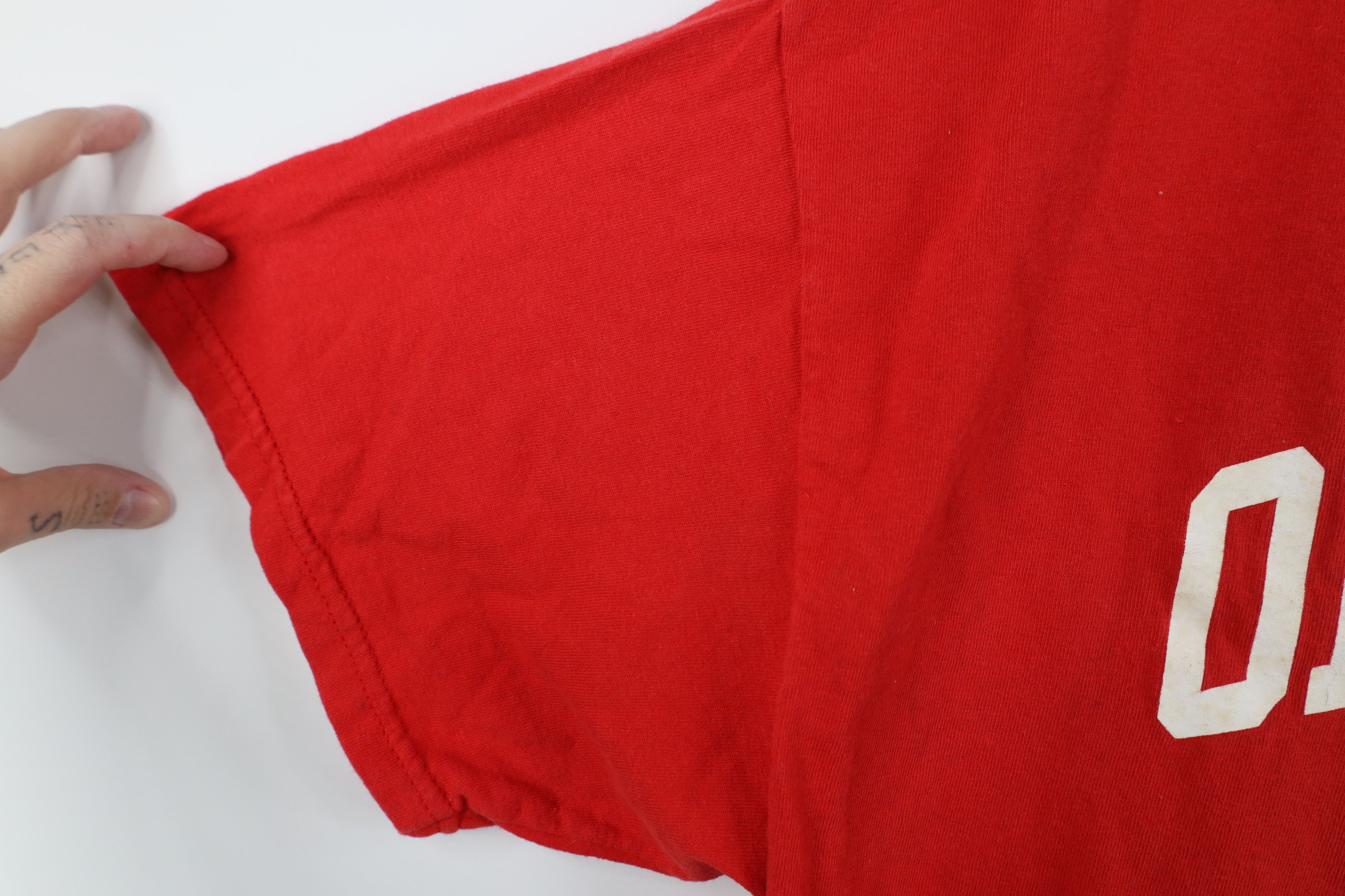 Vintage Vintage Spell Out Ohio State University T-Shirt Red Cotton Size US XL / EU 56 / 4 - 8 Thumbnail