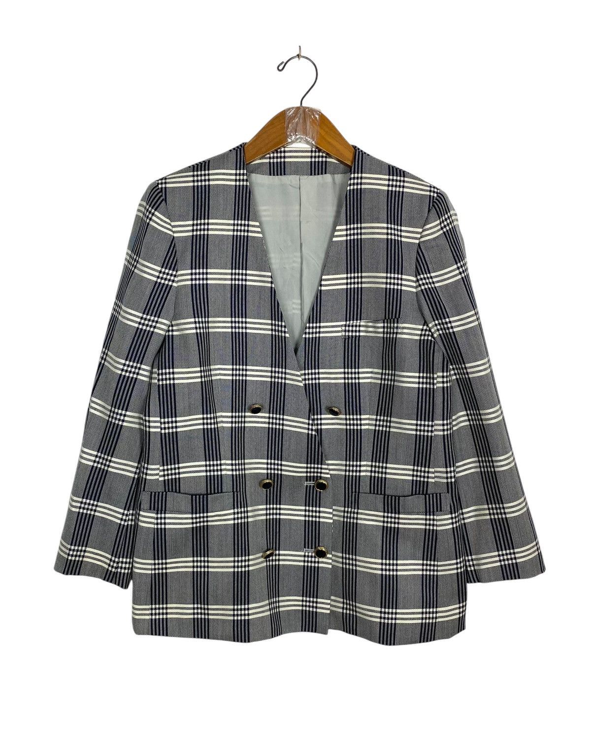 Burberry Rare‼️ Vintage Burberrys’ Double Breasted Tartan Silk Blazer Size M / US 6-8 / IT 42-44 - 1 Thumbnail