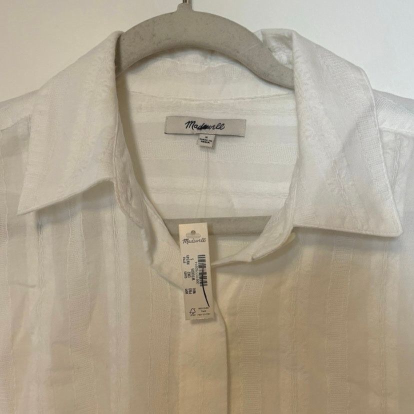 Madewell NWT Madewell Straight-Hem Shirt in Cotton Dobby Size Small Size S / US 4 / IT 40 - 5 Thumbnail