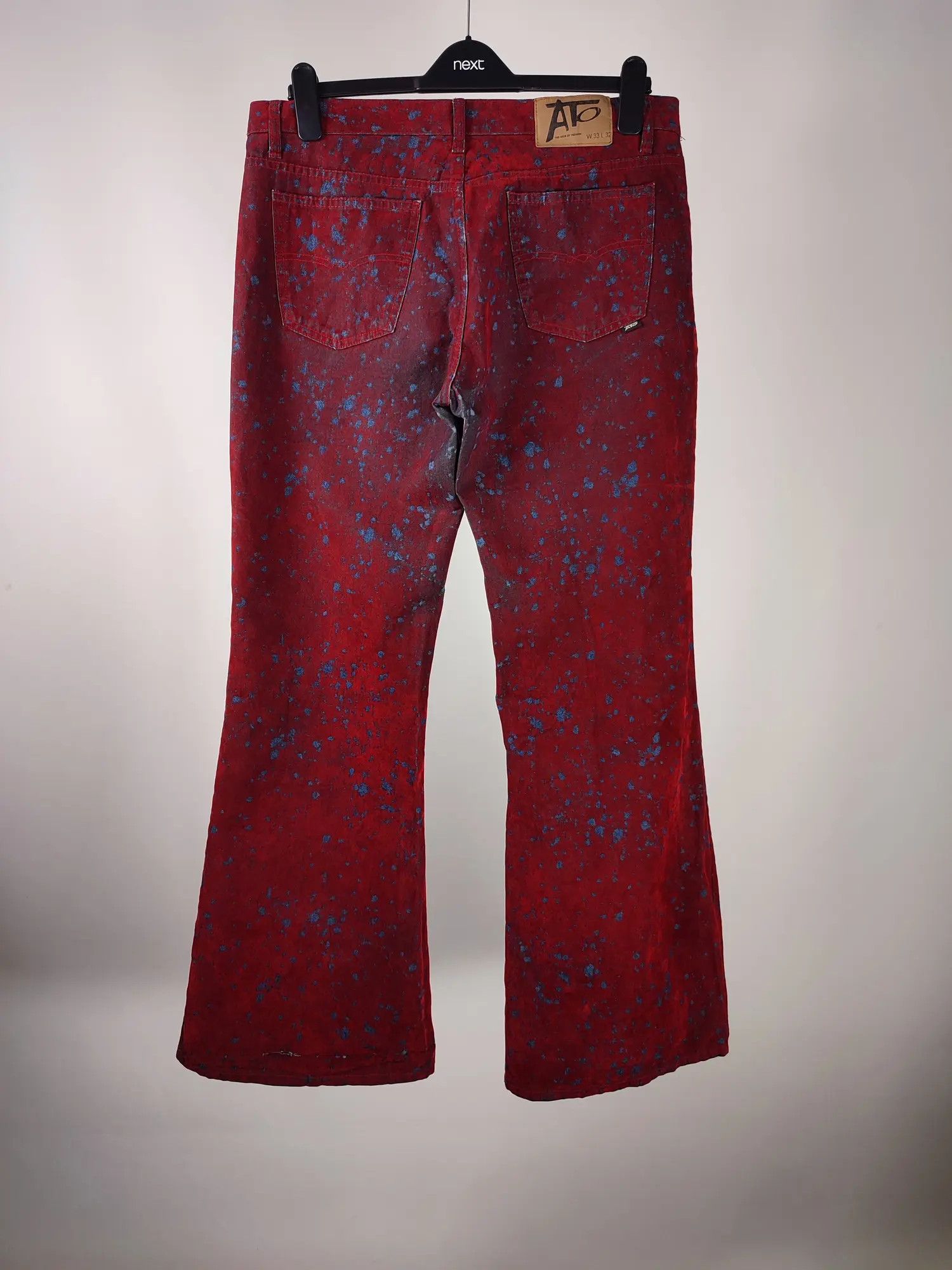 If Six Was Nine ATO The Kick Of Fashion Velour Flared Vampire Jeans Size US 33 - 9 Thumbnail