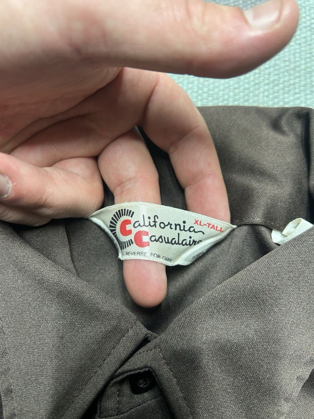 Vintage 70s button shirt polyester California dagger collar XL tall Size US XL / EU 56 / 4 - 5 Thumbnail