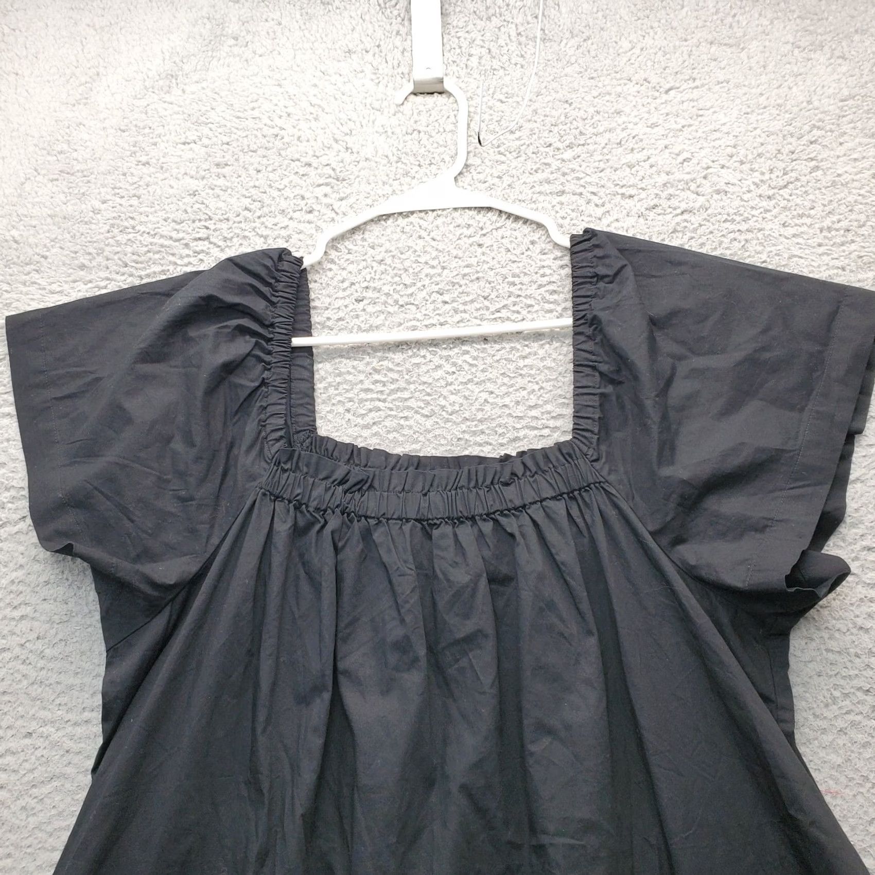 Gap Gap Womens A-Line Dress M Black Solid Off the Shoulder Pleated Pullover Size M / US 6-8 / IT 42-44 - 5 Thumbnail