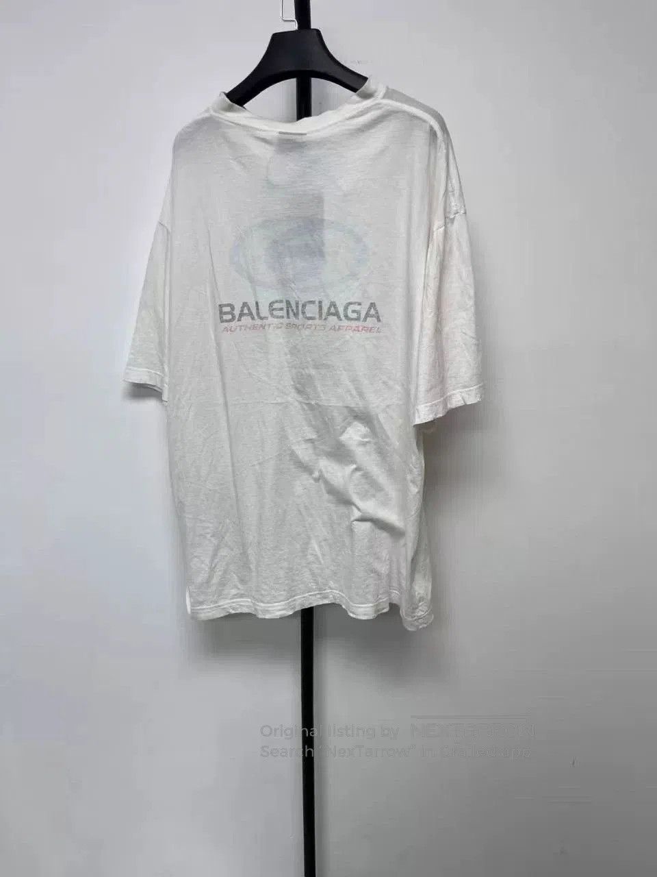 Balenciaga Balenciaga Distressed Blue Logo Letter Print T-Shirt. Size US M / EU 48-50 / 2 - 2 Thumbnail