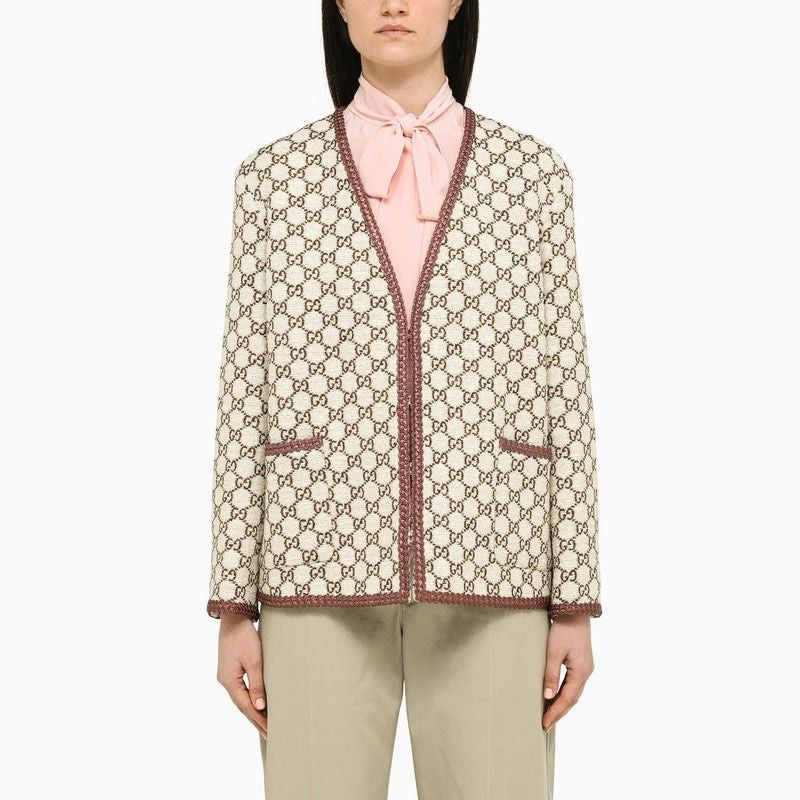 Gucci o1B3y1r0426 Cardigan Sweater in Beige/Brown Size M / US 6-8 / IT 42-44 - 1 Thumbnail