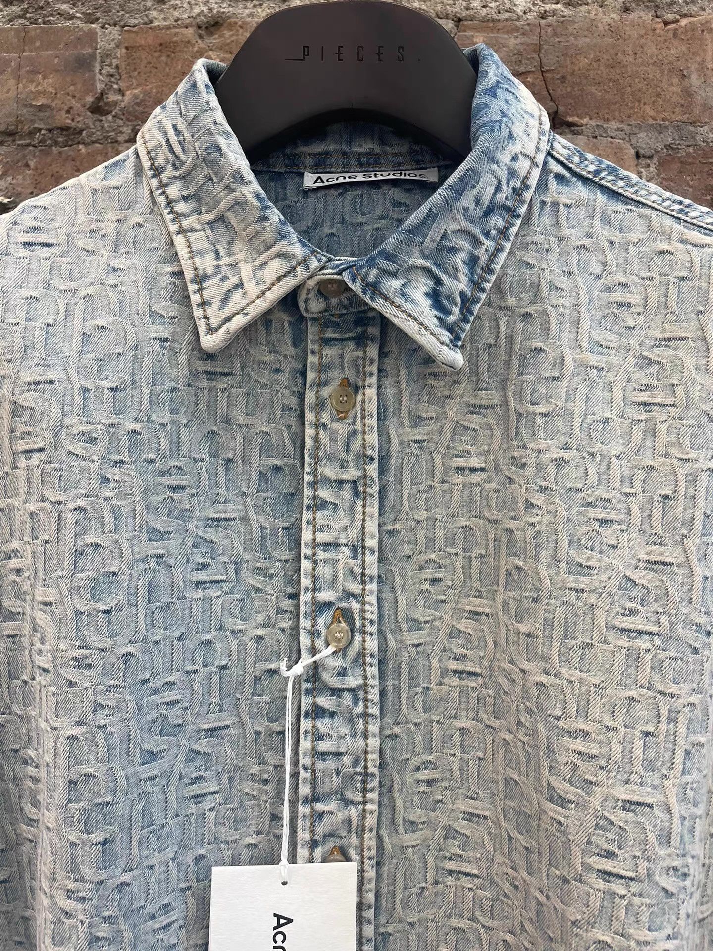 Acne Studios PIECES Auckland Washed Monogram Denim Shirt Jacket. Ｑ25 Size US M / EU 48-50 / 2 - 3 Thumbnail