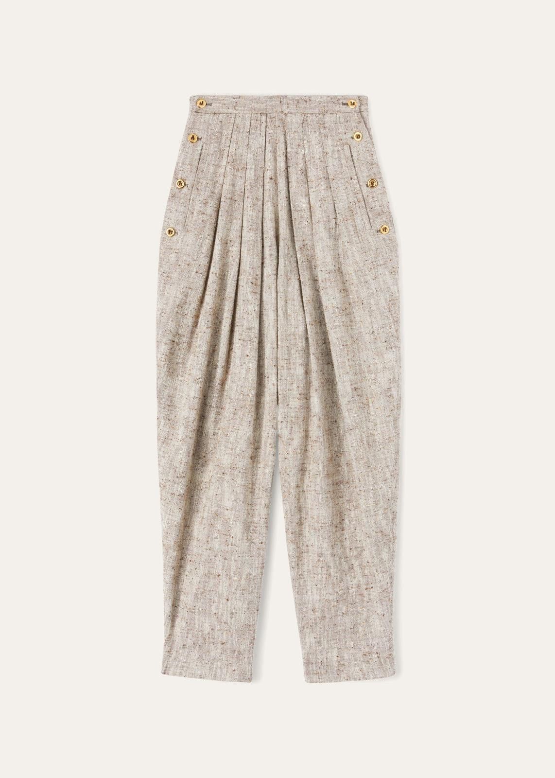 Loro Piana o1srvl11e0125 Cotton Silk Knubby Trouser in Light Grey Size 28" / US 6 / IT 42 - 1 Thumbnail