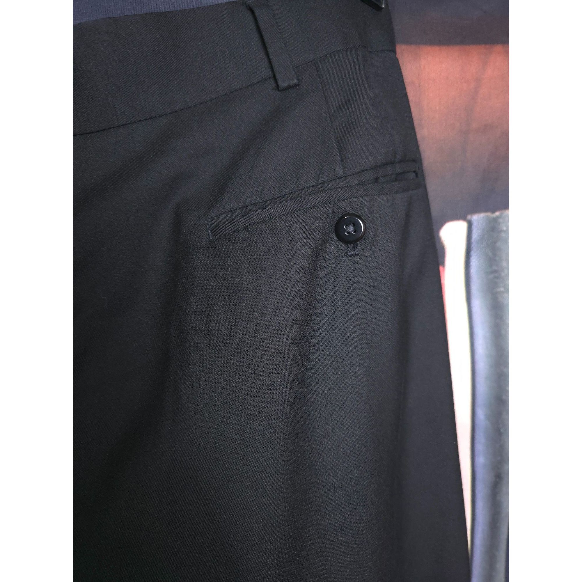 Stafford Stafford travel Men's Classic Fit Black Pleated Dress Pants Size 38R - 6 Thumbnail
