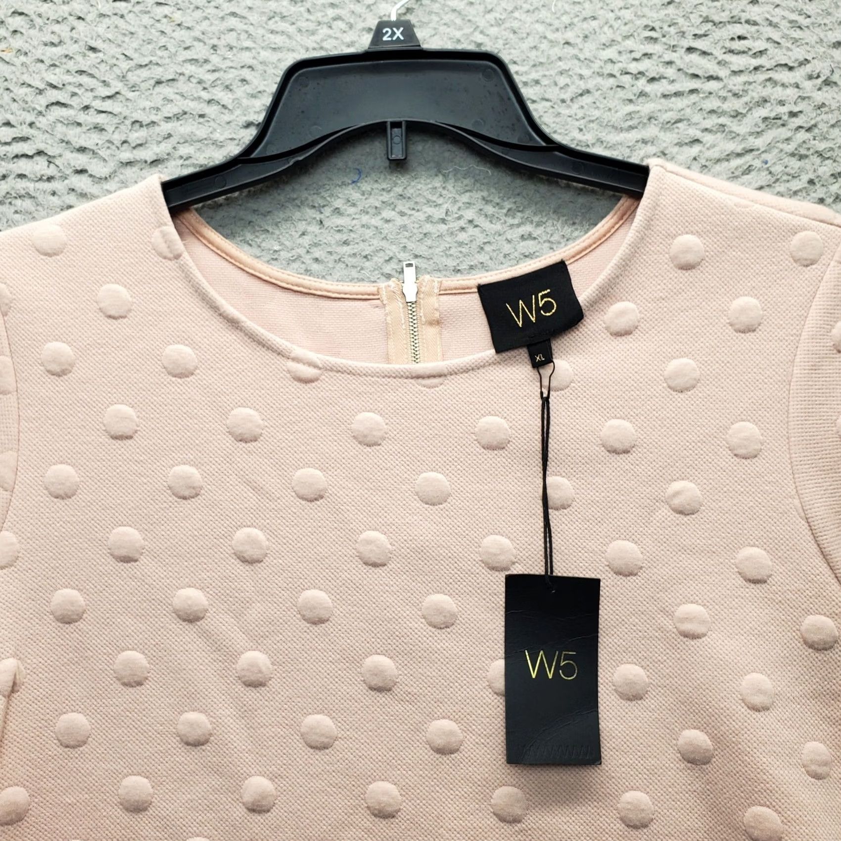Pinko W5 Sweater Womens XL Pink Knit Raglan Sleeve Polka Dot Quarter Zip Back Size XL / US 12-14 / IT 48-50 - 6 Thumbnail
