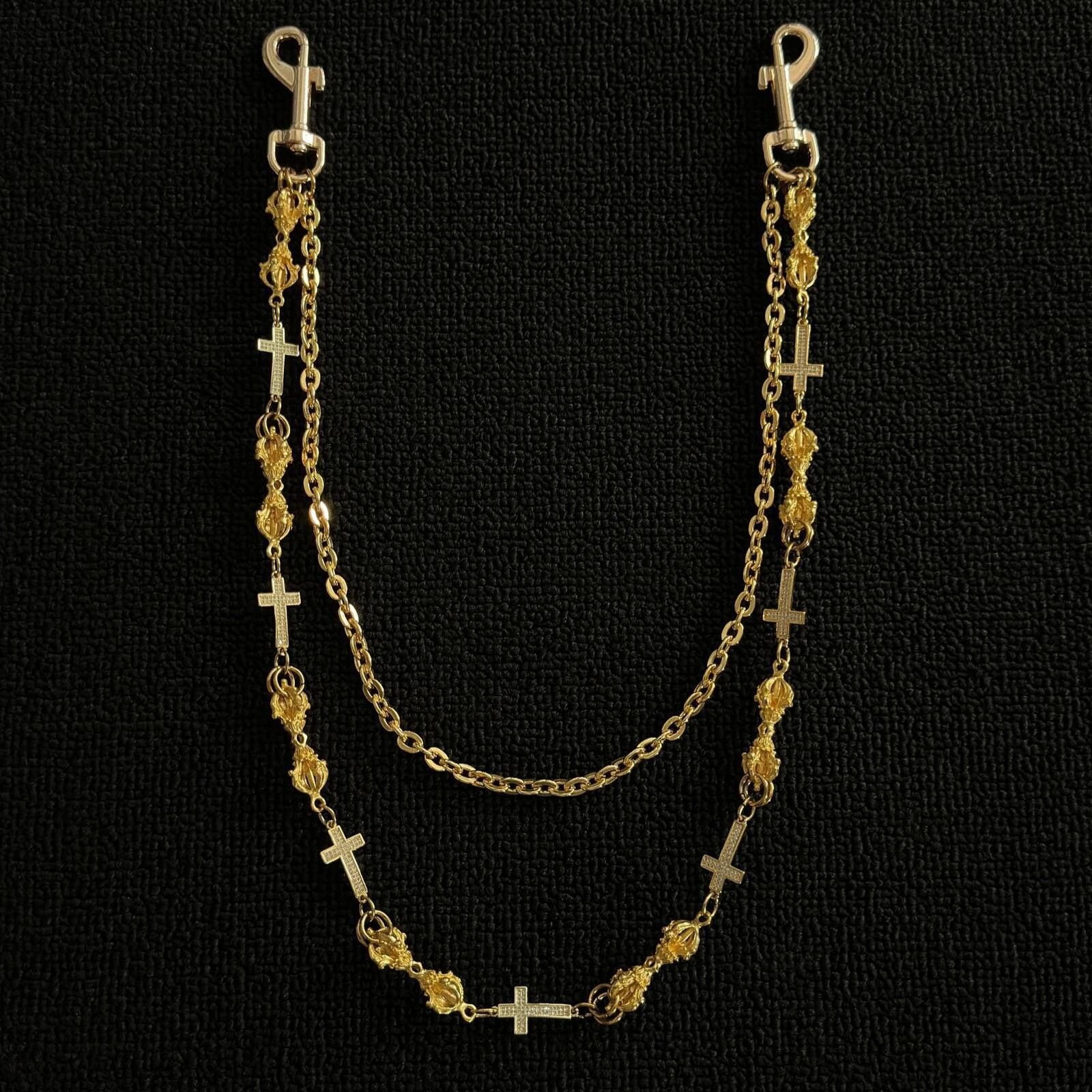Jewelry Diamond Frame Cross Chain Belt | Gold Street Double Layer Size ONE SIZE - 4 Thumbnail