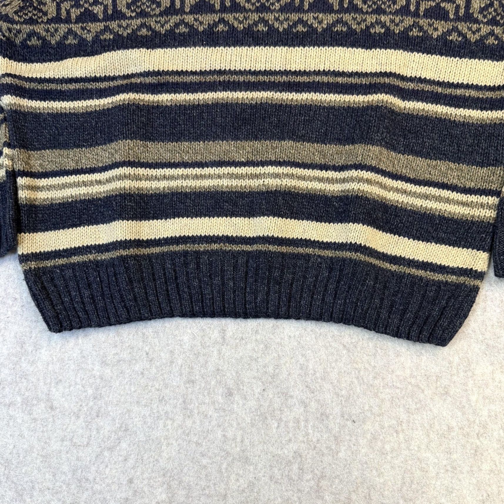 Vintage Hill & Archer Sweater Mens Large Navy Tan Fair Isle Nordic Wool Blend Crewneck Size US L / EU 52-54 / 3 - 7 Thumbnail