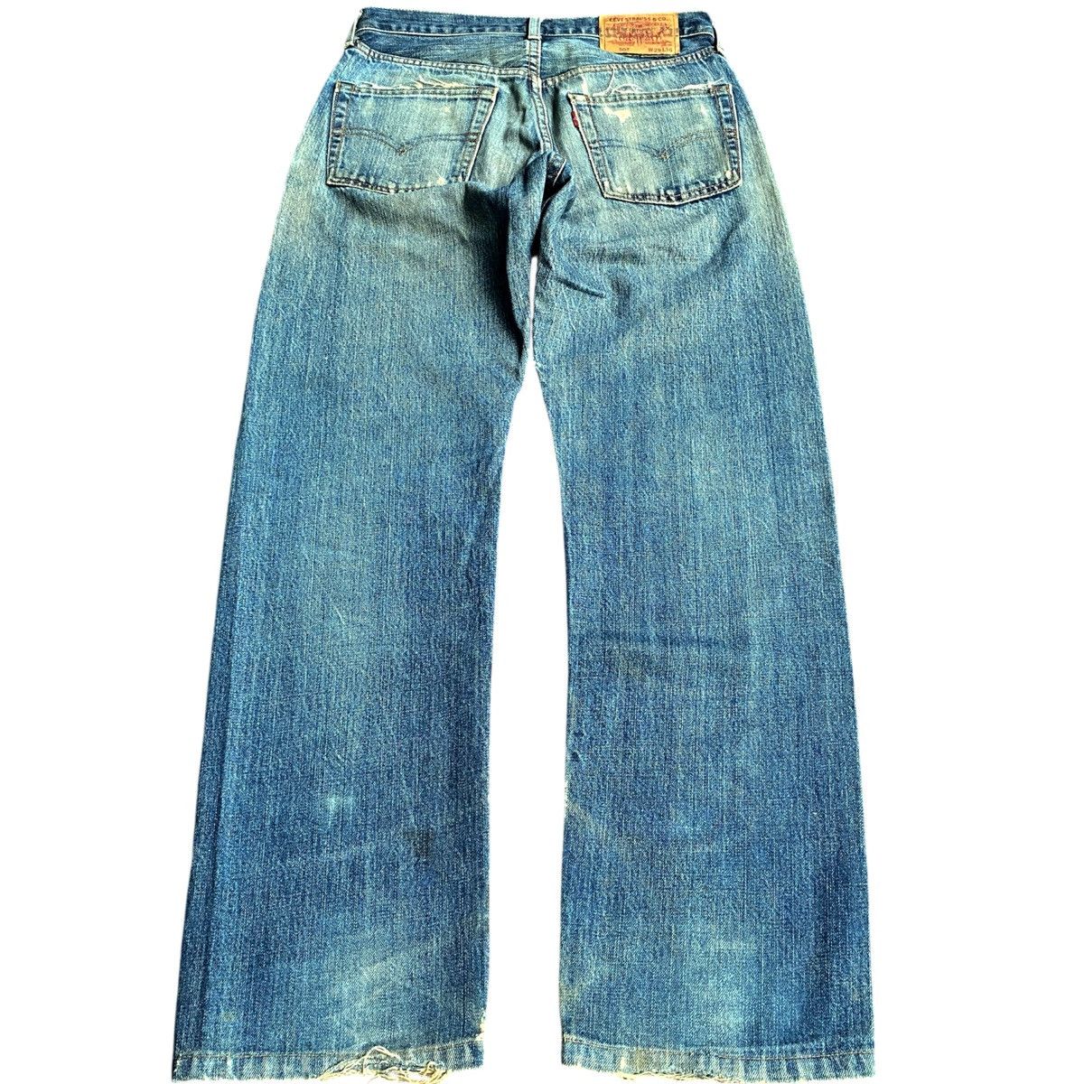 Levi's × Levi's Vintage Clothing × Vintage Crazy Vintage Levis 502 BigE Redline Selvedge Distress Jeans Size US 29 - 2 Thumbnail