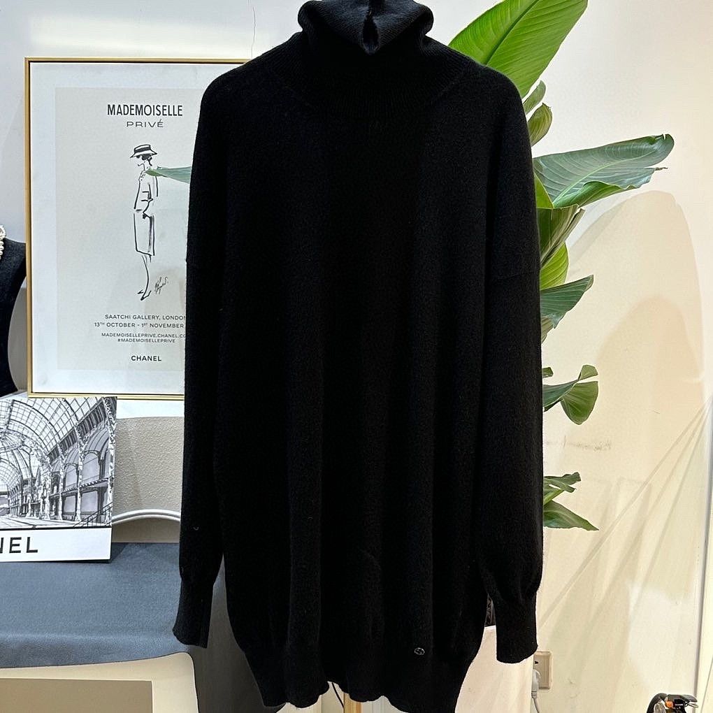 Gucci GUCCI Black Cashmere Turtleneck Mini Dress Size M Size M / US 6-8 / IT 42-44 - 1 Thumbnail