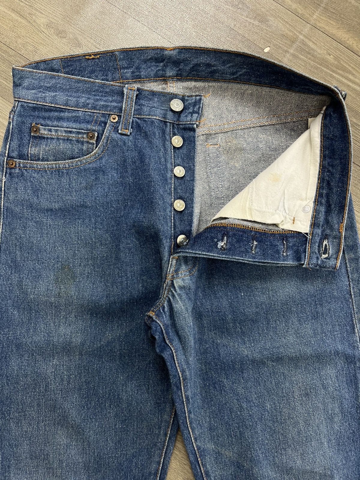 Levi's Vintage Clothing 🇺🇸1980s Vintage Levis 501 30x36 Straight Leg Blue Jeans Size US 30 / EU 46 - 9 Thumbnail