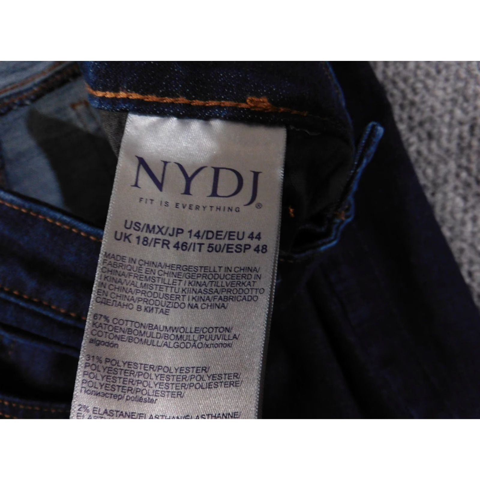 NYDJ NYDJ Jeans Womens 14 Blue Straight Stretch Lift Tuck Technology Denim Dark Regular Size 36" / US 14 / IT 50 - 5 Thumbnail