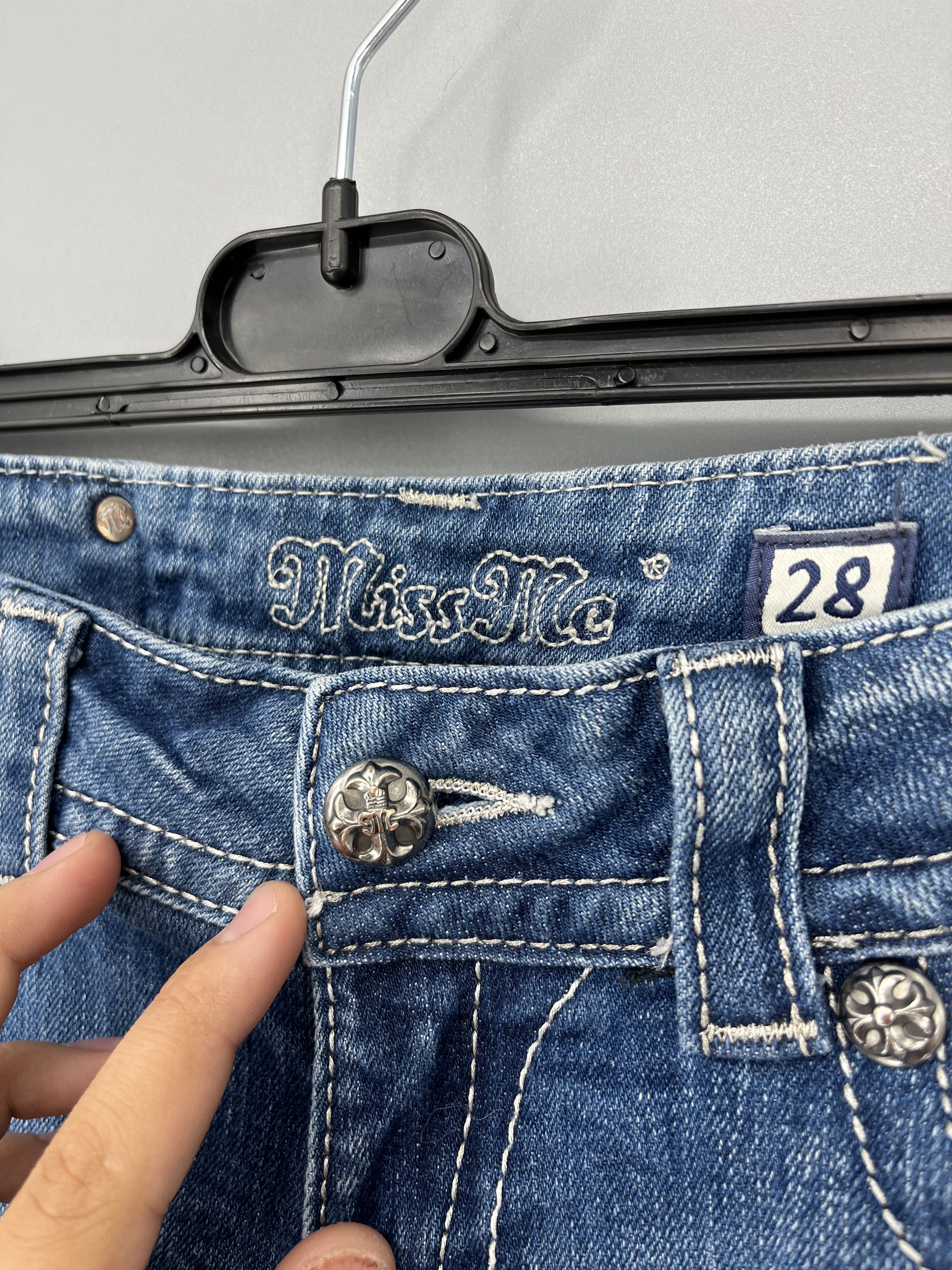 Hysteric Glamour × Japanese Brand × Miss Me Miss Me CRAZY Hysteric Glamour Chrome Hearts Style Jeans Size 28" / US 6 / IT 42 - 5 Thumbnail