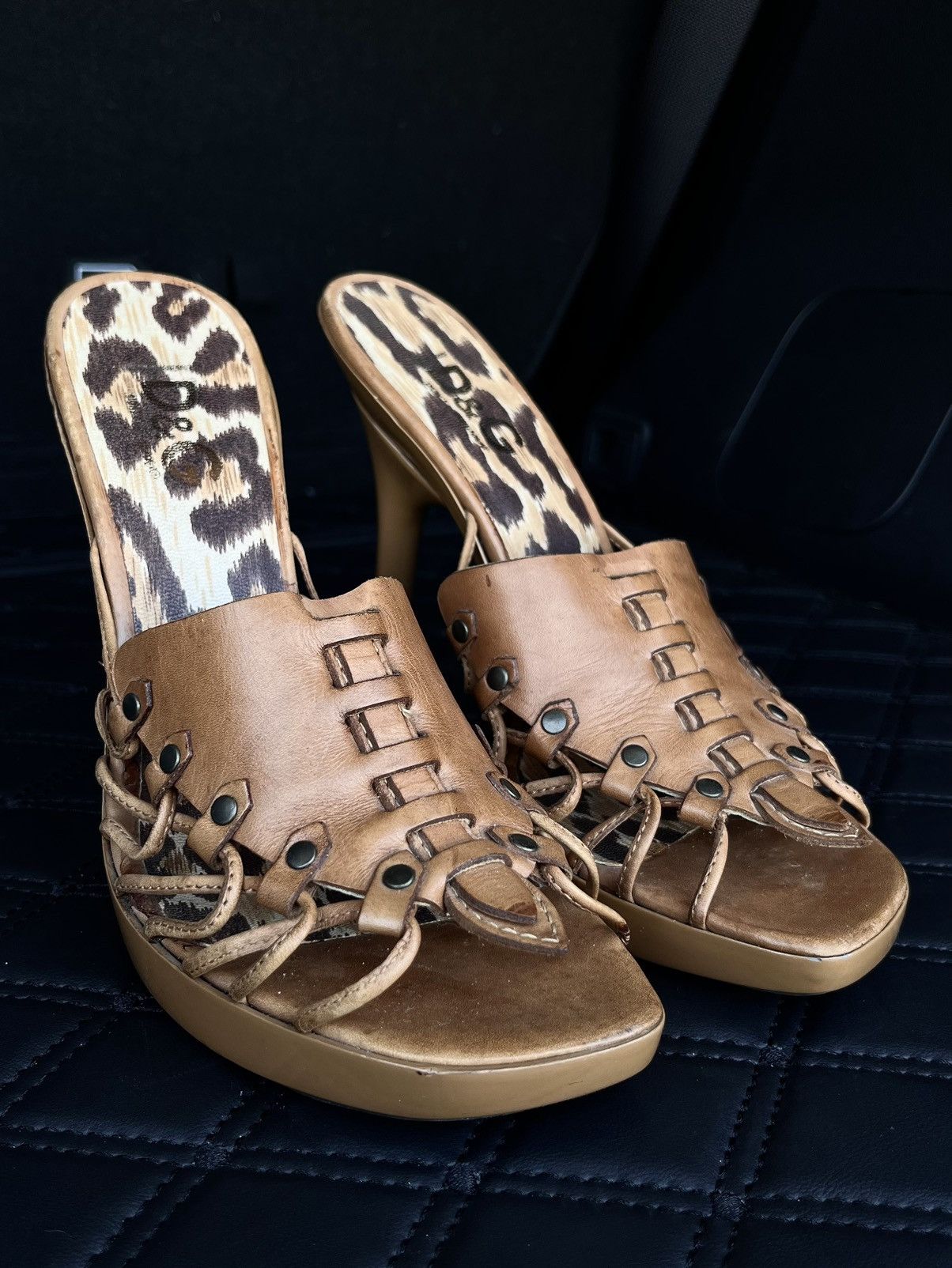Dolce & Gabbana 2000s Dolce&Gabbana Leopard High Heel Mules Size US 7 / IT 37 - 3 Thumbnail