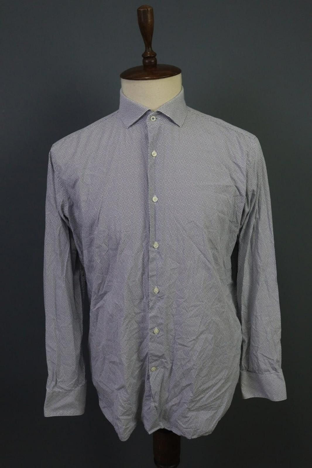 Ted Baker Ted Baker Blue Geometric 100% Cotton Shirt Size 34/35 Size 38R - 1 Thumbnail