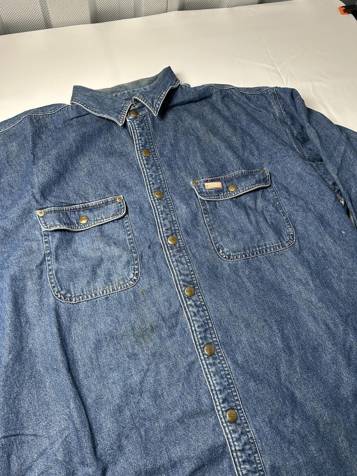 Carhartt Carhartt Denim Fleece Lined Pocket Overshirt Heavyweight Size US XL / EU 56 / 4 - 2 Thumbnail