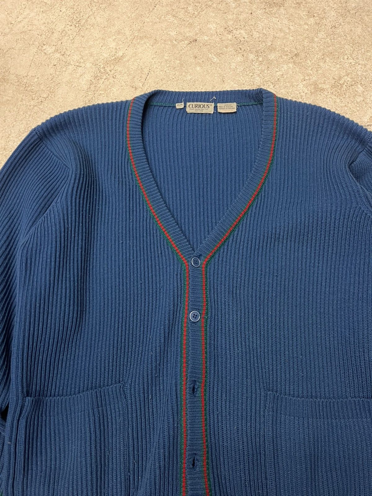 Vintage Vintage blue cardigan sweater Size US M / EU 48-50 / 2 - 1 Thumbnail