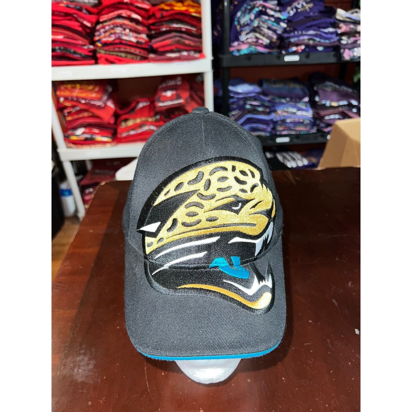Reebok Jacksonville Jaguars Big Logo Hat Helmet Black Green Cap Size ONE SIZE - 2 Thumbnail