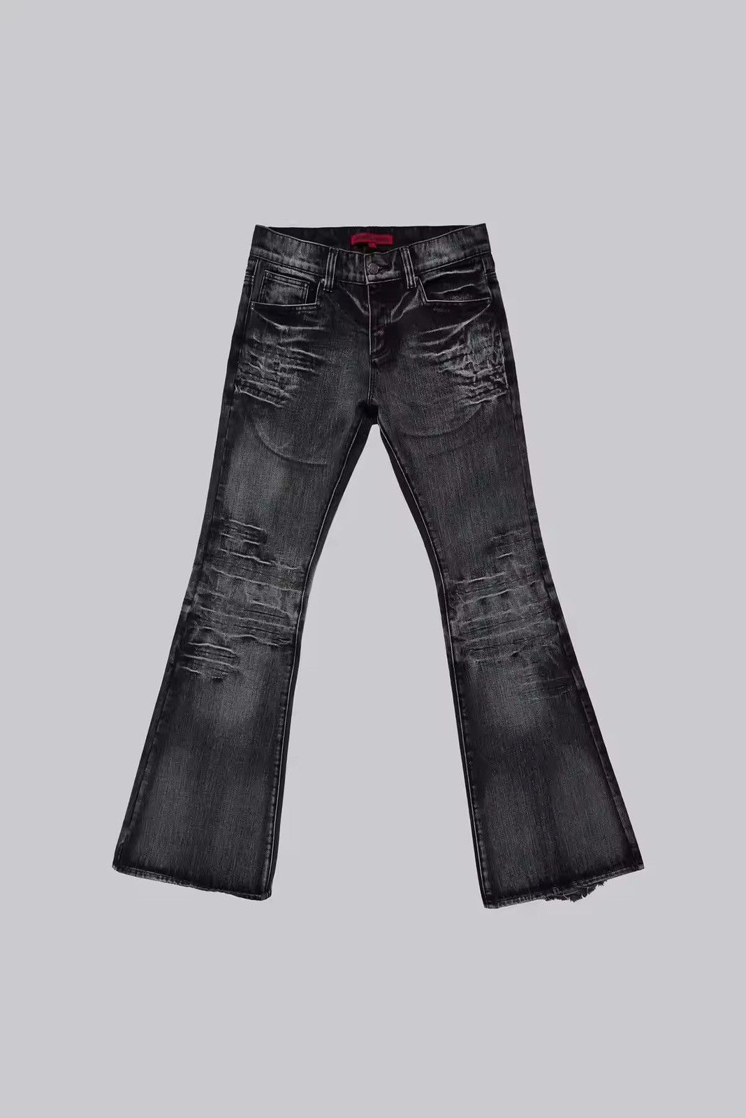 Japanese Brand Washed Black Flared Jeans Size US 35 - 5 Thumbnail