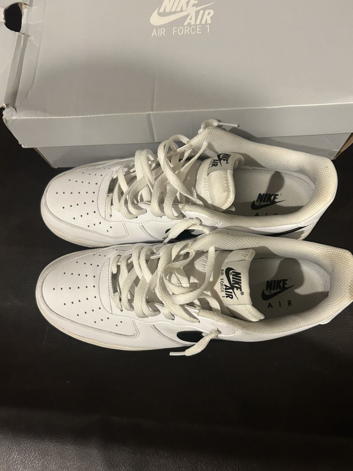 Nike Airforce 1 Black and White Size US 12 / EU 45 - 7 Thumbnail