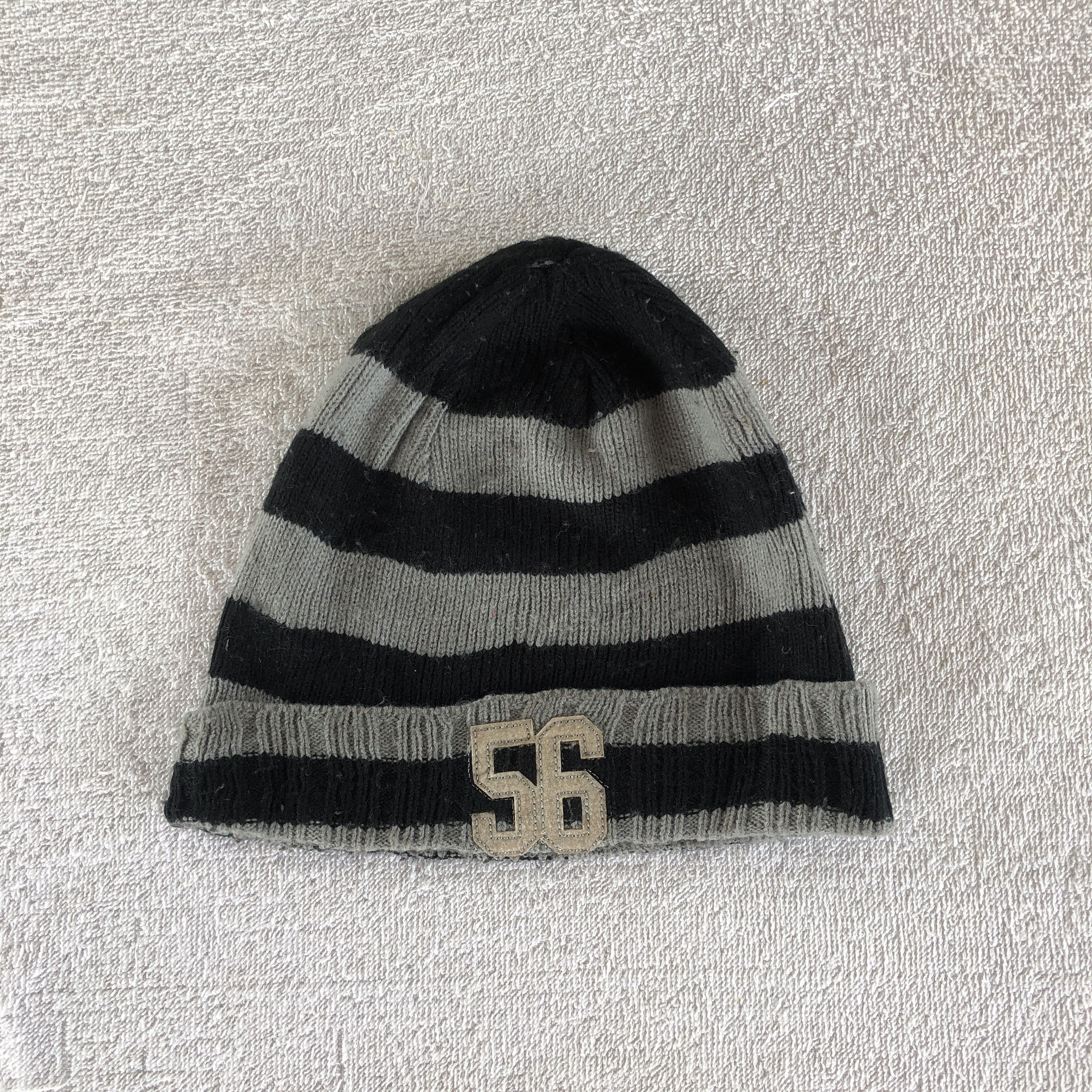 Japanese Brand × Vintage Vintage Y2K 56 Letterman Striped Beanie Snow Caps Hats Size ONE SIZE - 6 Thumbnail