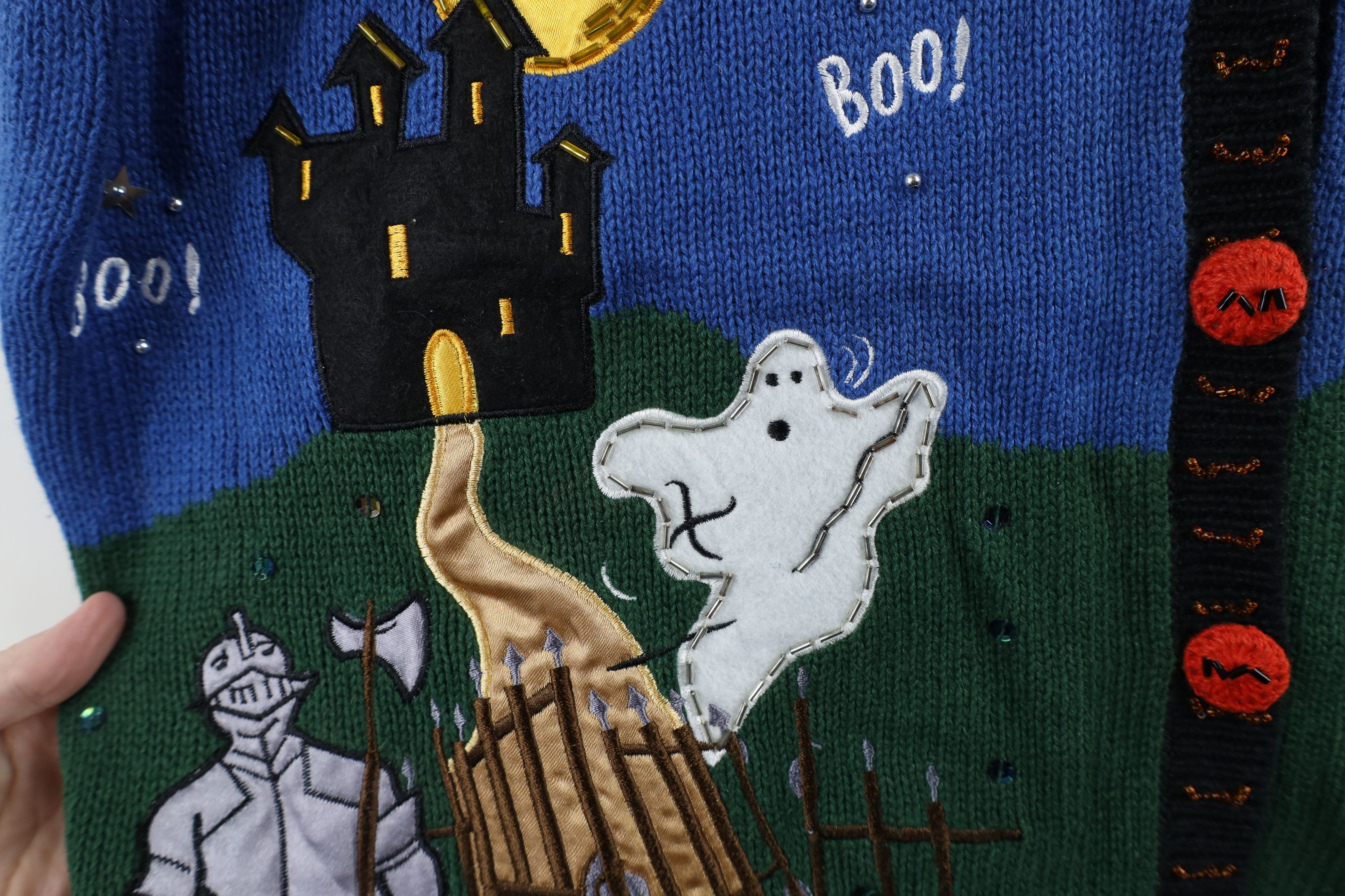 Vintage Vintage 90s Streetwear Halloween Knit Cardigan Sweater Vest Size XL / US 12-14 / IT 48-50 - 6 Thumbnail