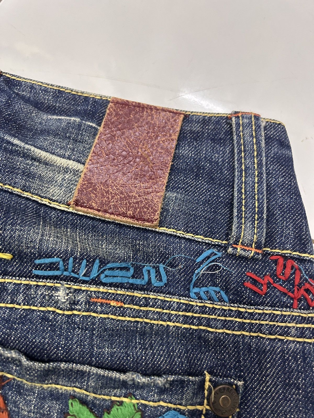 Japanese Brand × Vintage Vintage Red Pepper US Patent Denim Sand Wash Ripped Jeans Size US 27 - 22 Thumbnail