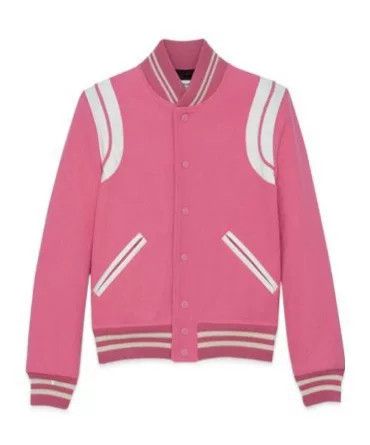 Saint Laurent Paris Saint Laurent Pink Varsity Jacket Size XS / US 0-2 / IT 36-38 - 1 Thumbnail