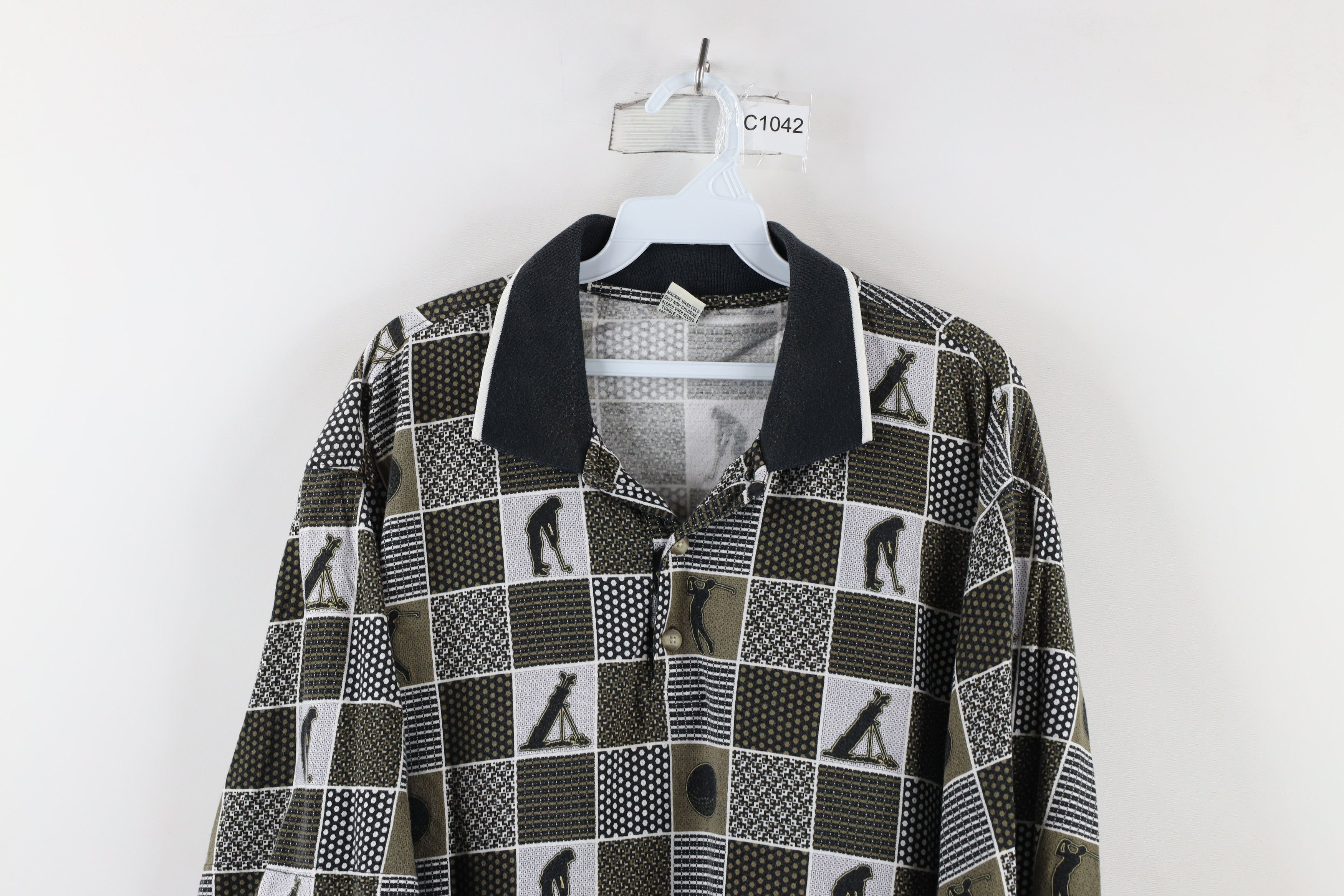 Vintage Vintage 90s Streetwear Print Checkered Golf Polo Shirt Size US XL / EU 56 / 4 - 2 Thumbnail