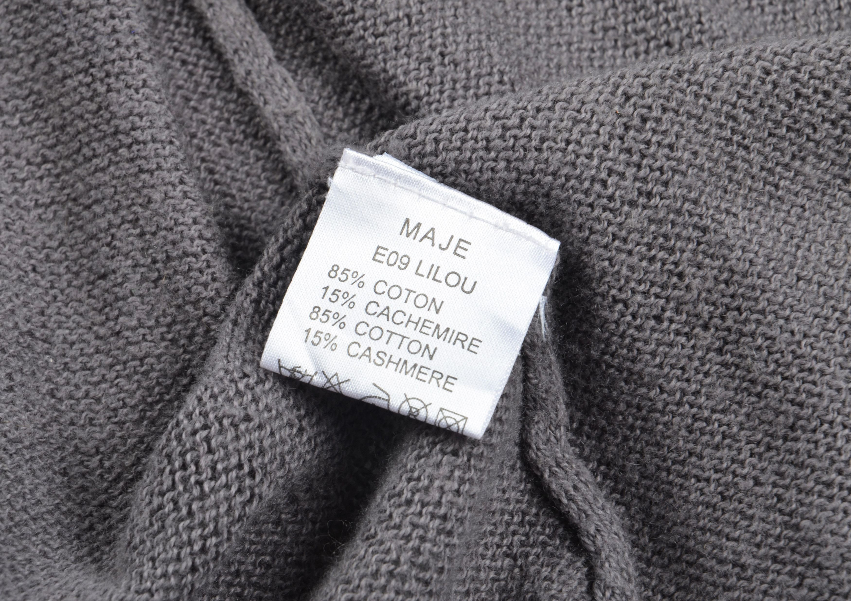 Maje Maje Cotton Cashmere Blend Gray Long Sleeve Open Cardigan Size L / US 10 / IT 46 - 8 Thumbnail