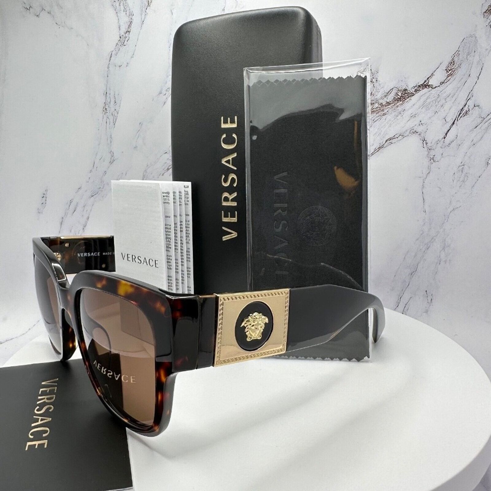 Versace NEW VERSACE Sunglasses Brown Black Tortoise Gold Medusa Size ONE SIZE - 2 Thumbnail
