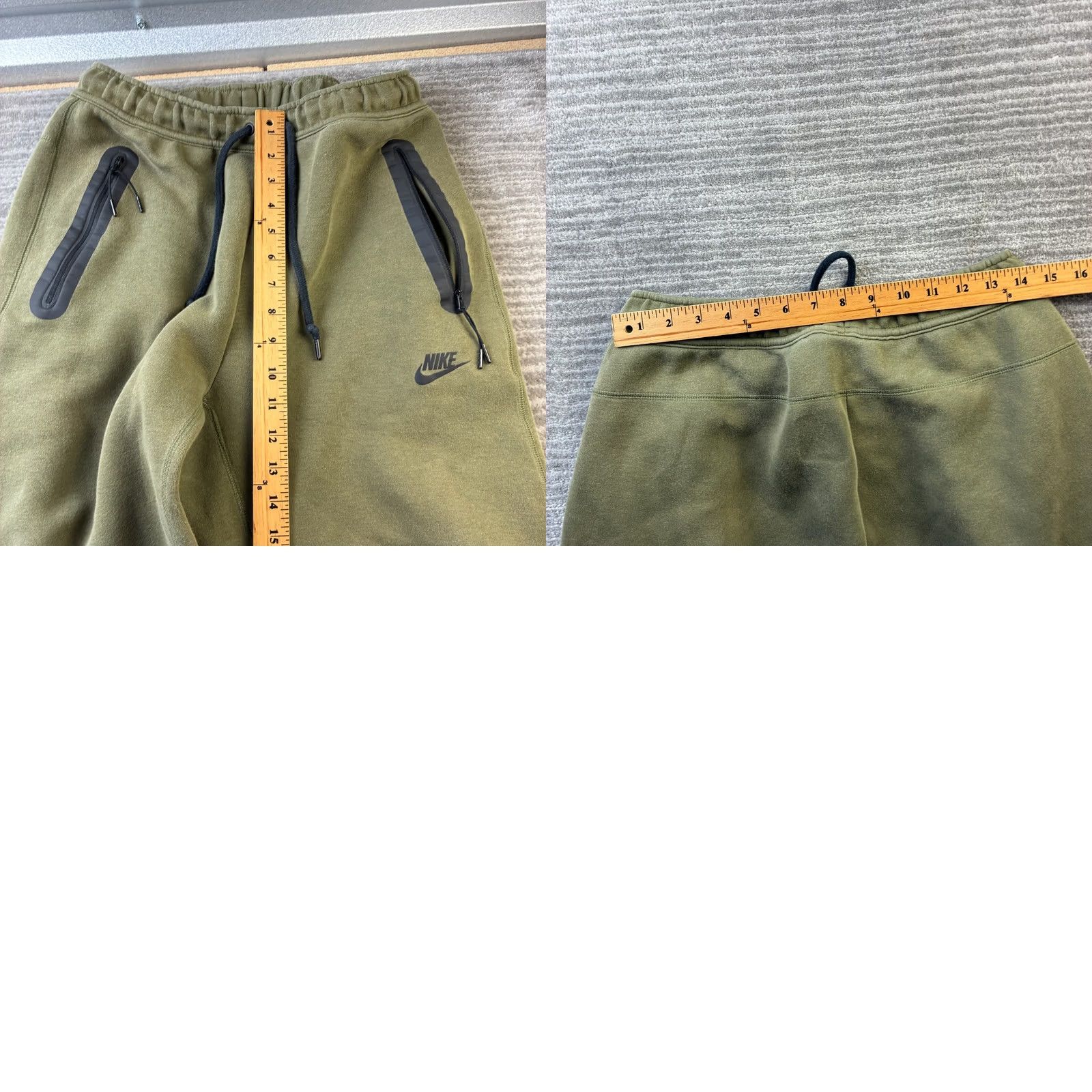 Nike Nike Tech Fleece Pants Mens M Green Jogger Open Hem Sweatpants Olive | Activewear, Casual Size US 31 - 9 Thumbnail