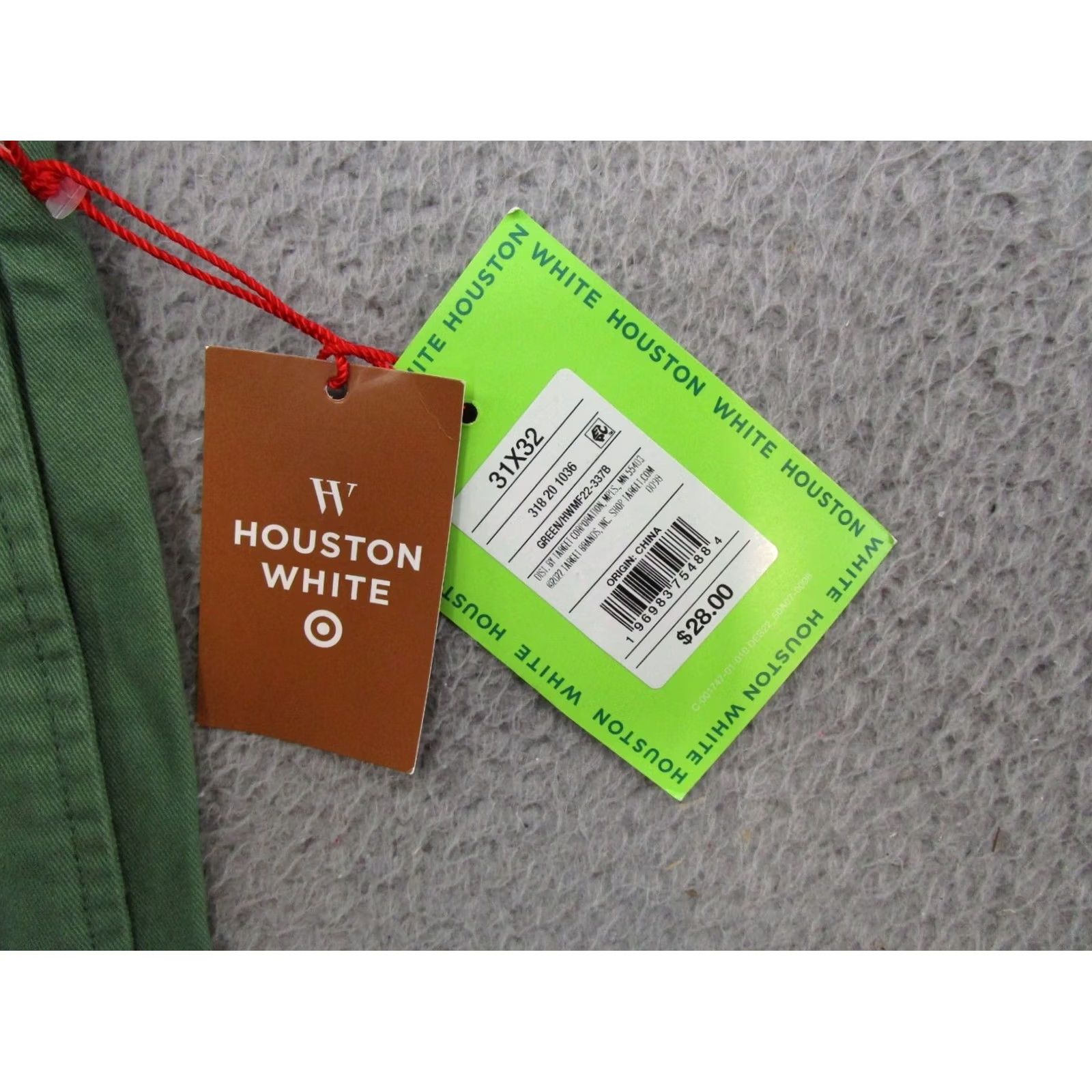 Vintage Houston White Mens Chino Pants Wide-Leg Green 31x30 NEW Size US 31 - 2 Thumbnail