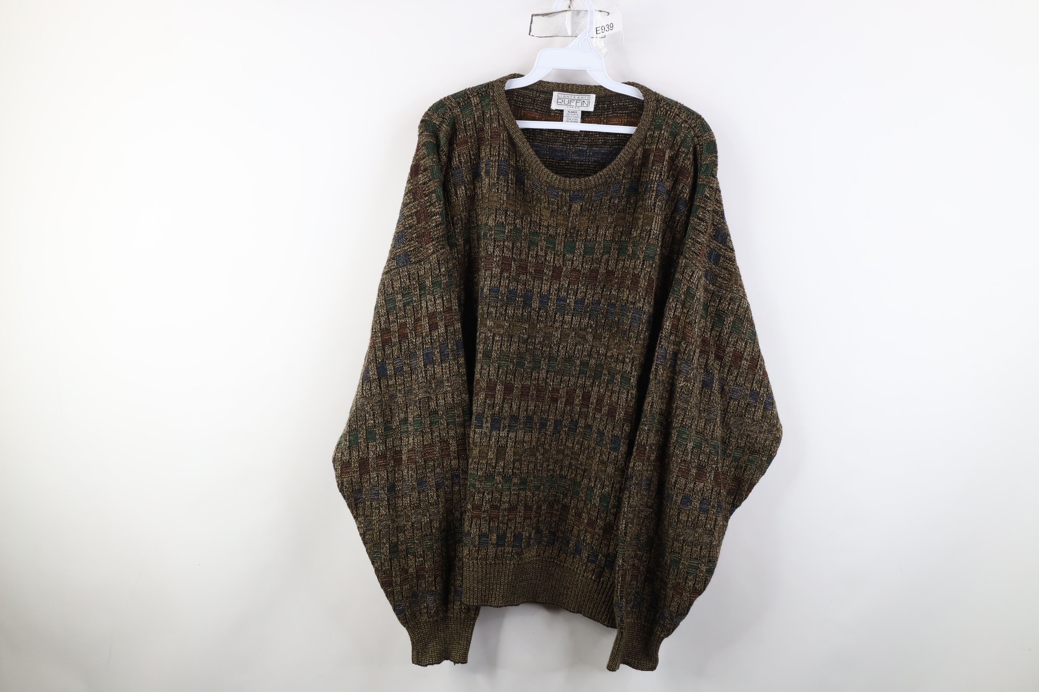 Vintage Vintage 90s Coogi Style Striped Knit Sweater Earth Tone Size US XL / EU 56 / 4 - 1 Thumbnail
