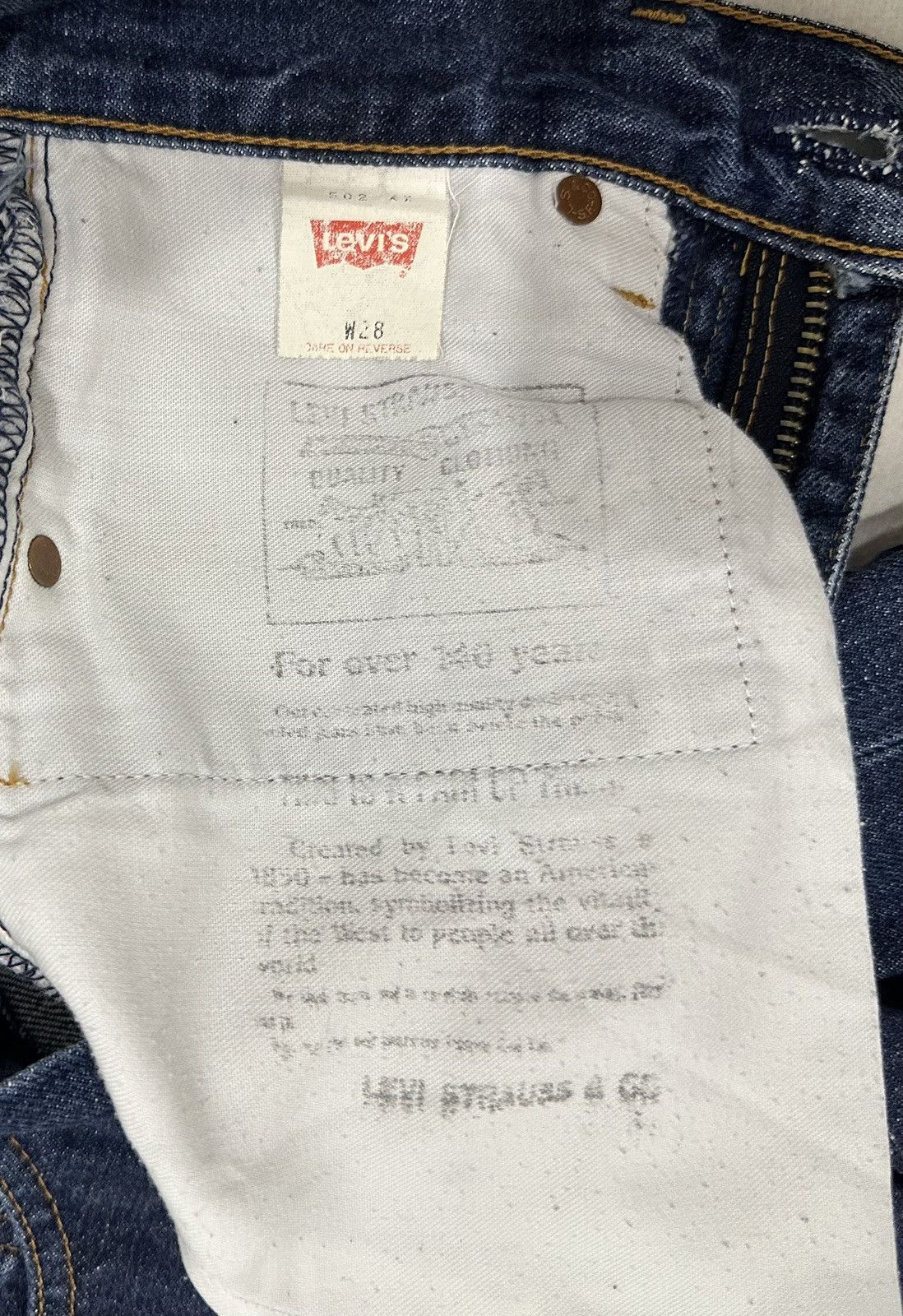 Edwin × Lee × Levi's Vintage Clothing LEVIS 502 BIG E SELVEDGE VINTAGE 1995 Size US 28 / EU 44 - 6 Thumbnail