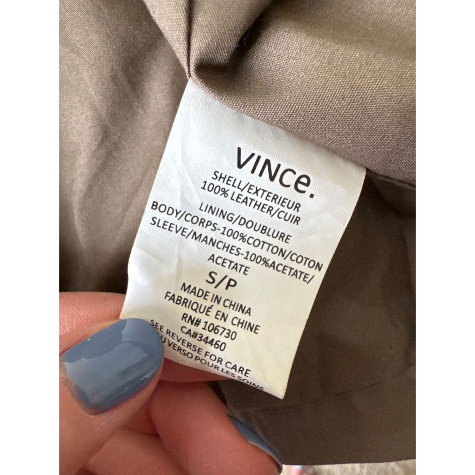 Vince VINCE 100% Leather Jacket Oversized Collar Offset Zipper Size S / US 4 / IT 40 - 6 Thumbnail