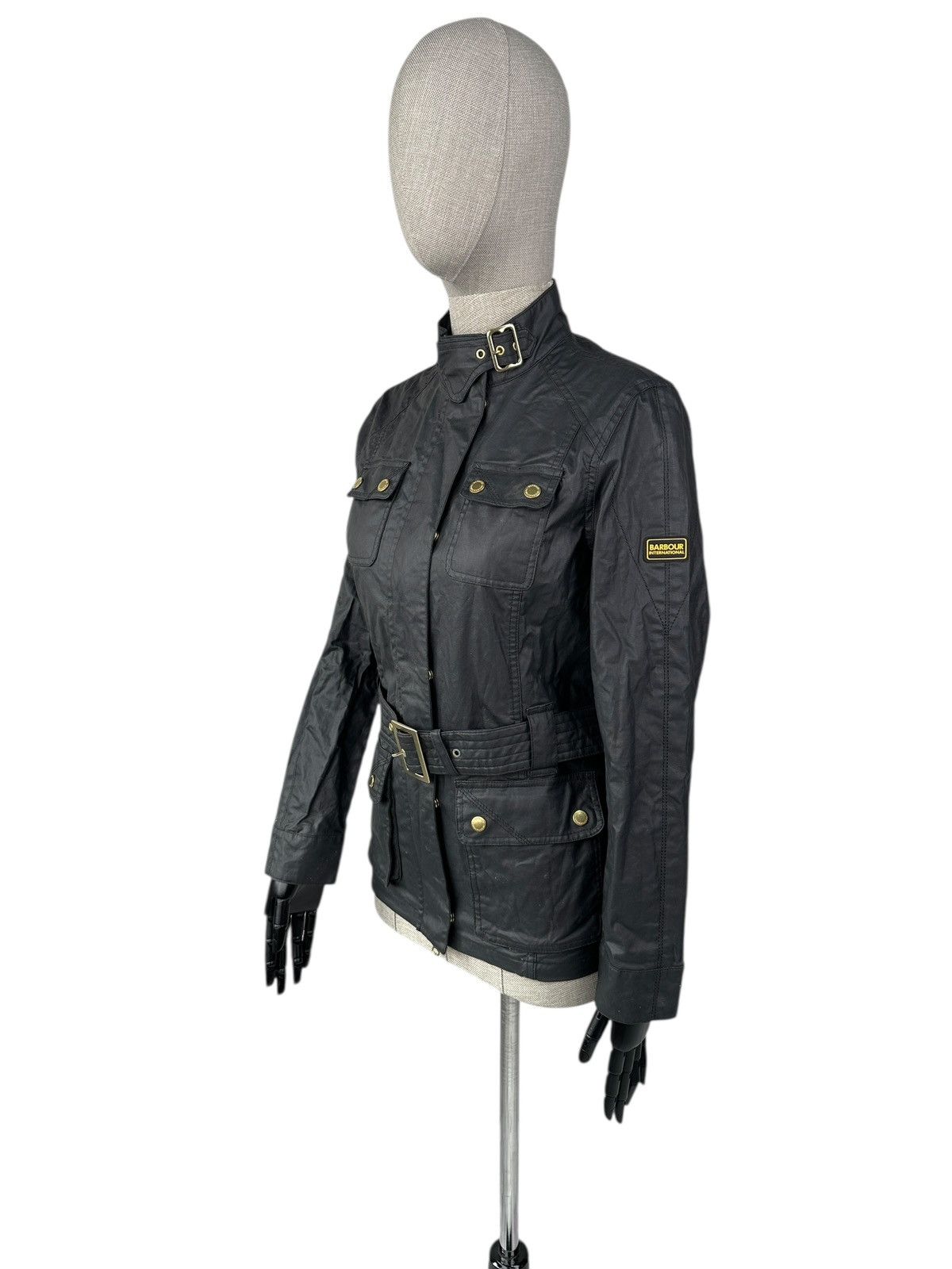 Barbour BARBOUR INTERNATIONAL Bearings Linen Cotton Biker Jacket Size S / US 4 / IT 40 - 2 Thumbnail