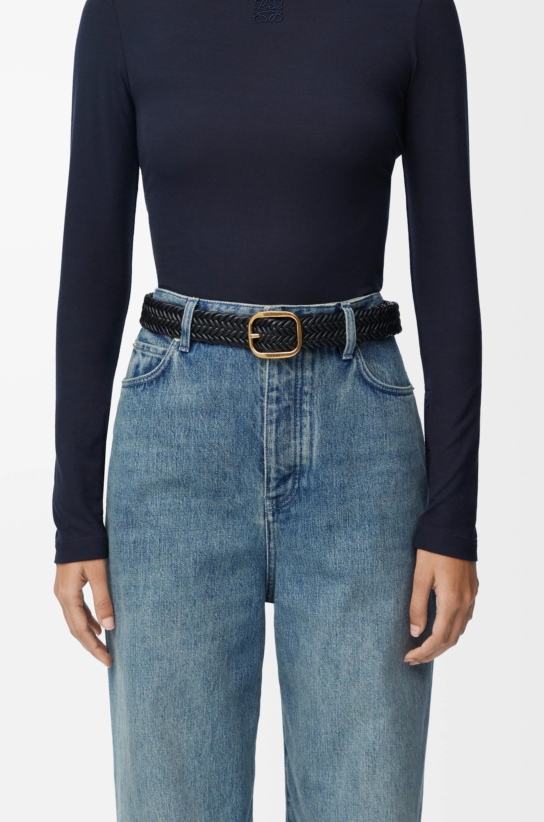 Loewe o1in1g0426 Size: 95 / Rounded Soft Woven Belt in Calfskin Size ONE SIZE - 2 Thumbnail