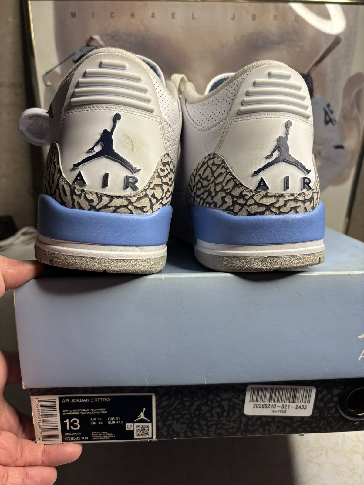 Jordan Brand Air Jordan 3 Retro UNC Size US 13 / EU 46 - 7 Thumbnail