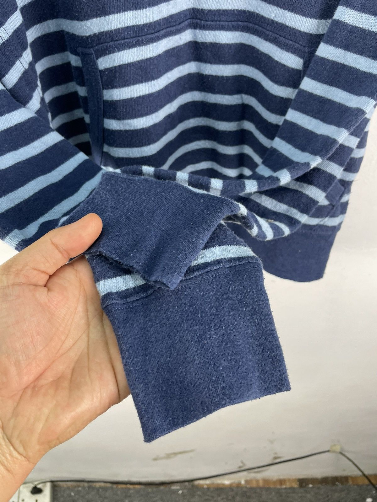Polo Ralph Lauren Vintage Polo Ralph Lauren Pullover Hoodie Striped Blue Size US S / EU 44-46 / 1 - 6 Thumbnail