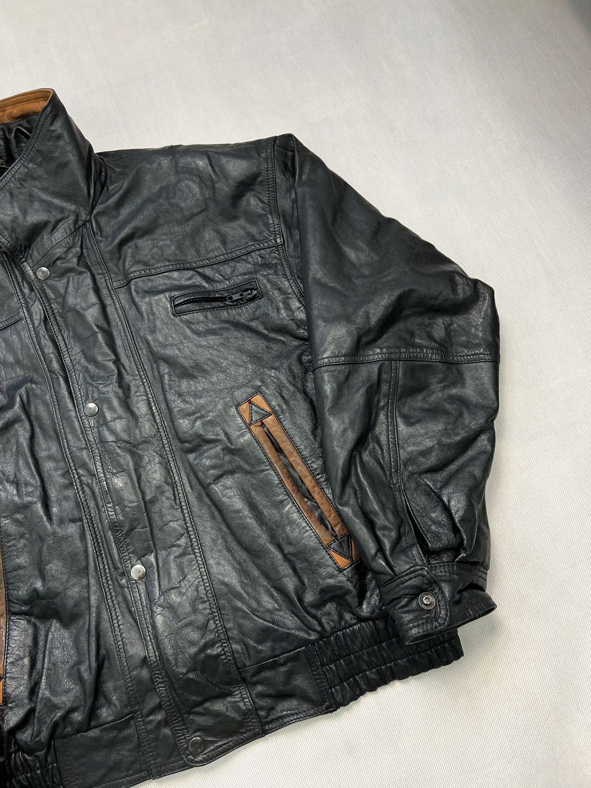 Genuine Leather × Vintage Genuine Leather Jacket Ziptex Vintage 90’s Black Size US L / EU 52-54 / 3 - 2 Thumbnail