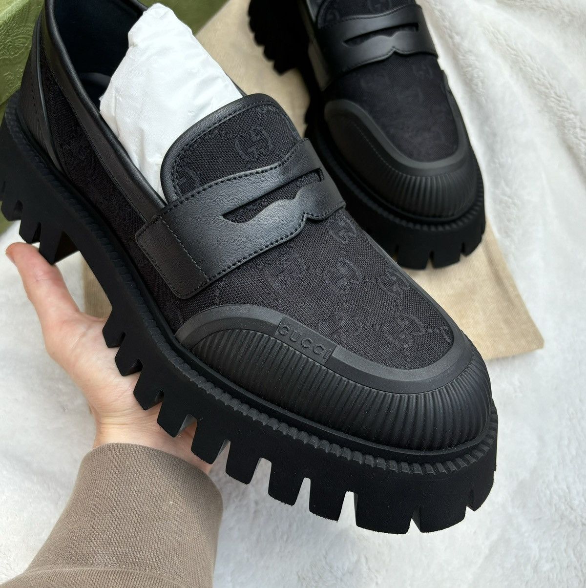 Gucci Gucci Maxi Jumbo GG Supreme Loafers Size US 11 / EU 44 - 3 Thumbnail