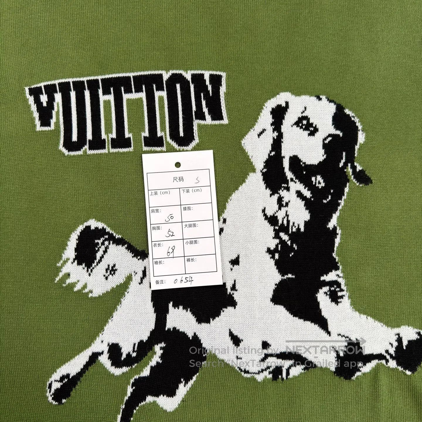 Louis Vuitton LV Dog Pattern Green Knit Short-Sleeve. Size S / US 4 / IT 40 - 5 Thumbnail