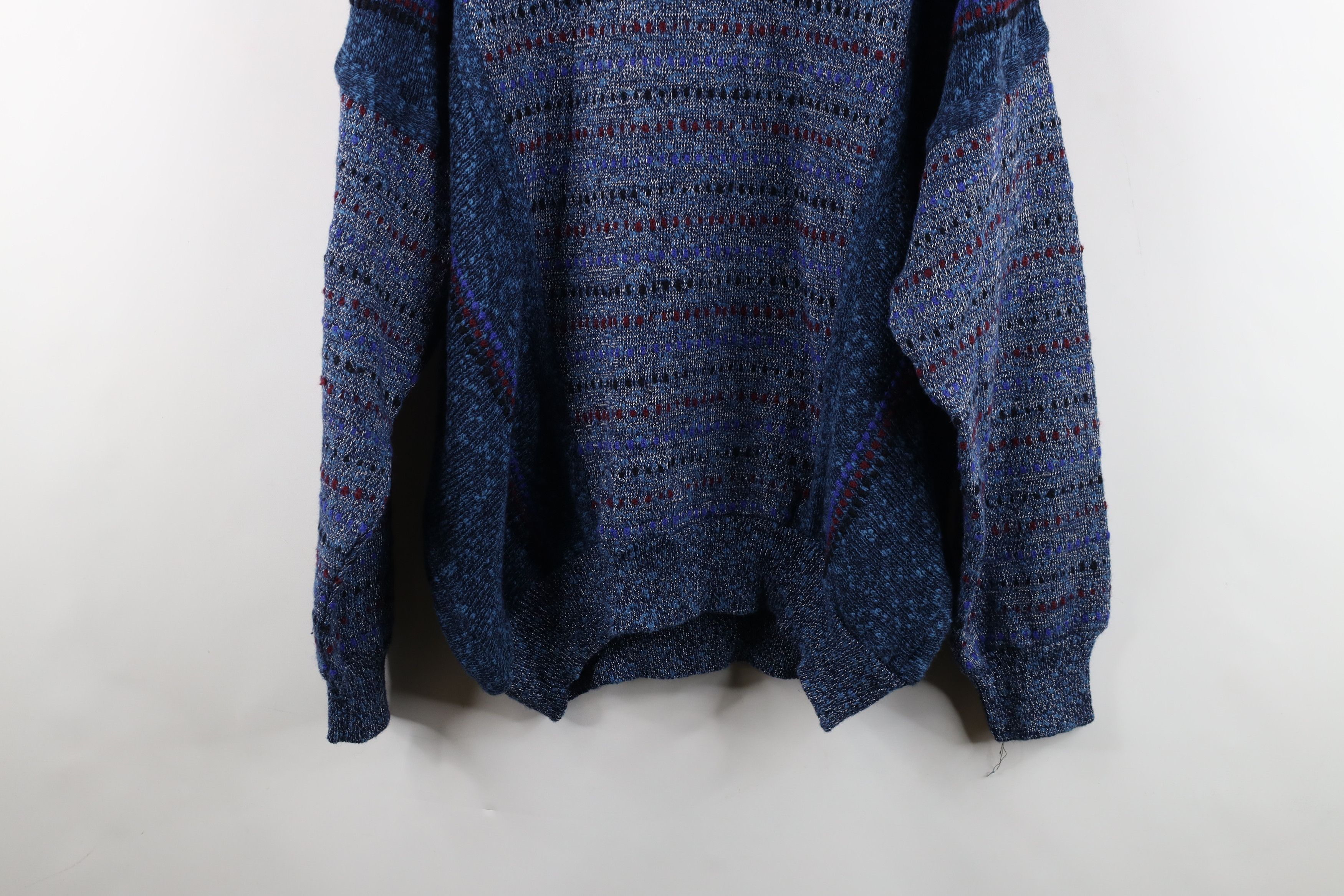 Vintage Vintage 90s Coogi Style Striped Knit V-Neck Sweater Size US XXL / EU 58 / 5 - 9 Thumbnail