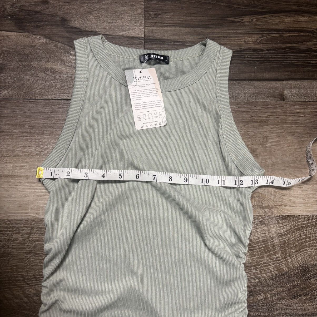Vintage Green Tank Dress with Ruched Sides Size S / US 4 / IT 40 - 5 Thumbnail