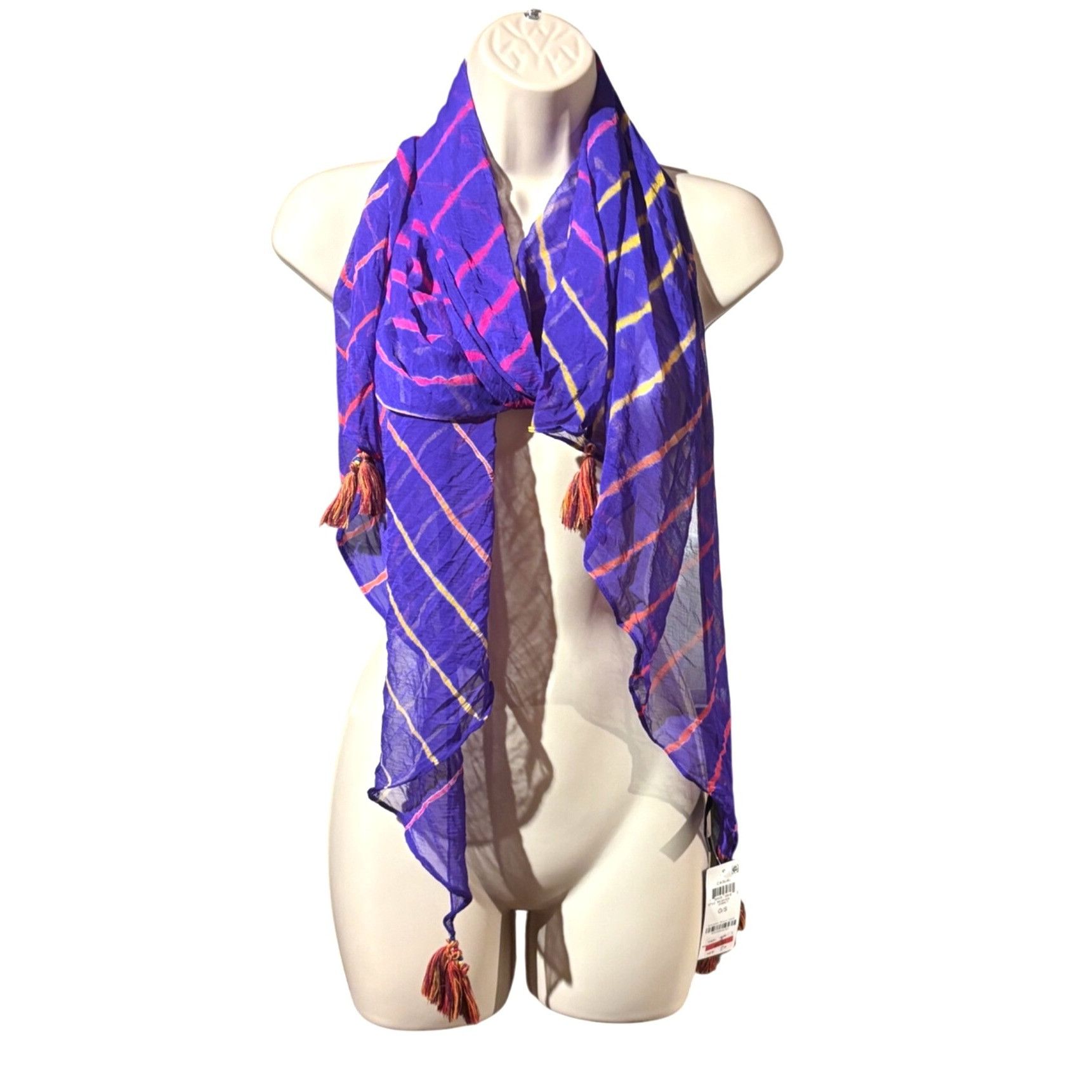 Other INC International Concepts INC Tie-Dyed Stripes Bias Scarf, Size ONE SIZE - 1 Thumbnail